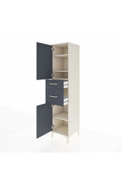Hyperion Dolap 4 Raflı 2 Çekmeceli Tek Kapaklı 44x44x195 - S58M004V2B