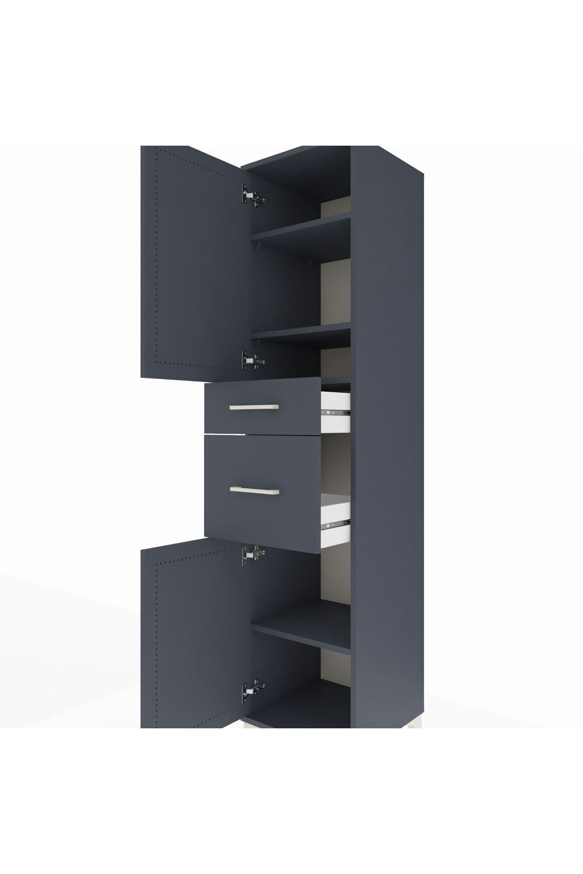 Hyperion Dolap 4 Raflı 2 Çekmeceli Tek Kapaklı 44x44x195 - S58M004V5B