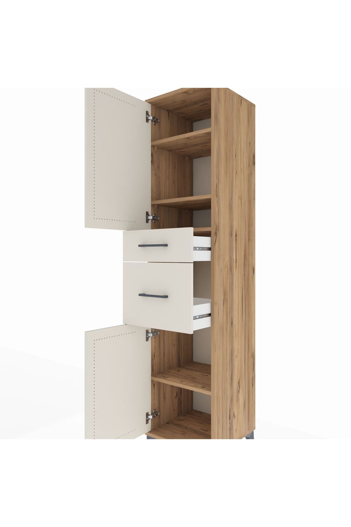 Hyperion Dolap 4 Raflı 2 Çekmeceli Tek Kapaklı 44x44x195 - S58M004V7B