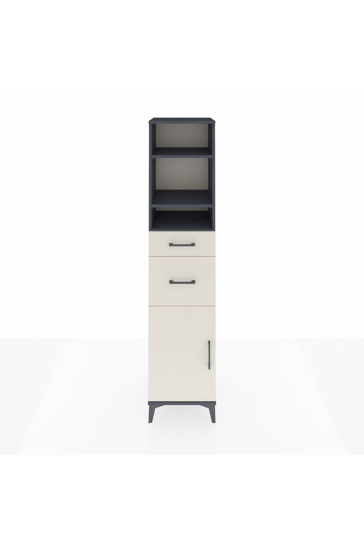 Hyperion Dolap 4 Raflı 2 Çekmeceli Tek Kapaklı 44x44x195 - S58M006V4B