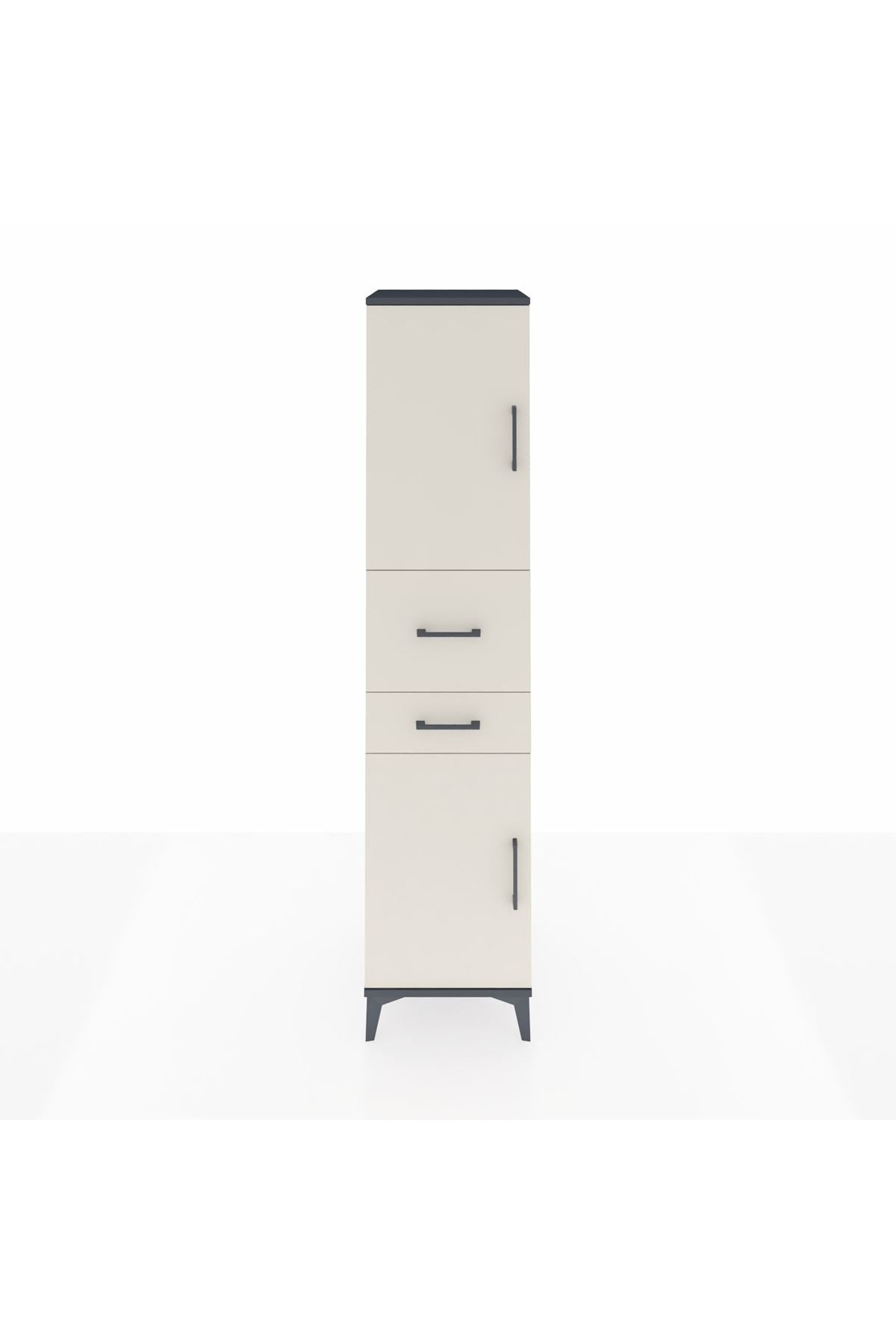 Hyperion Dolap 4 Raflı 2 Çekmeceli 2 Kapaklı 44x44x195 - S58M007V4B