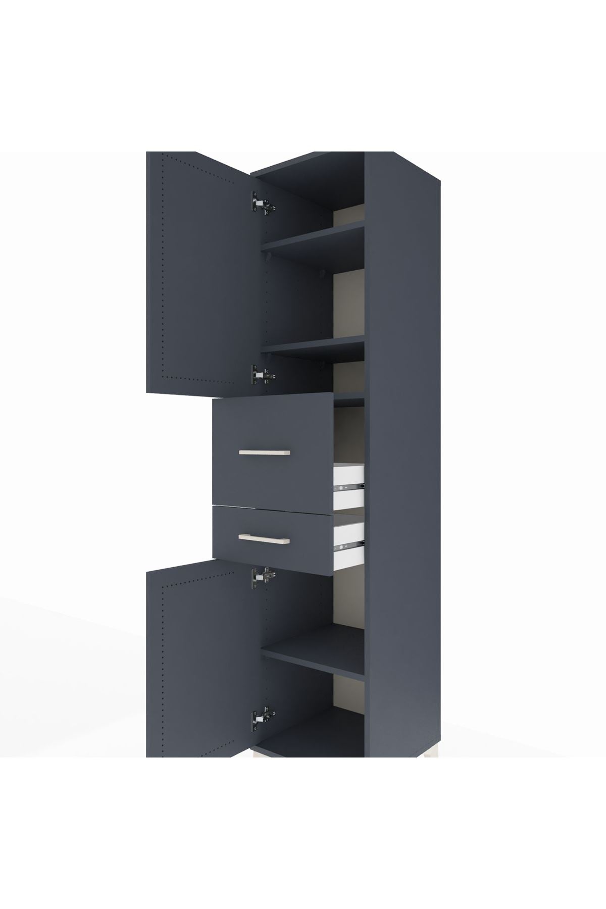 Hyperion Dolap 4 Raflı 2 Çekmeceli 2 Kapaklı 44x44x195 - S58M007V5B
