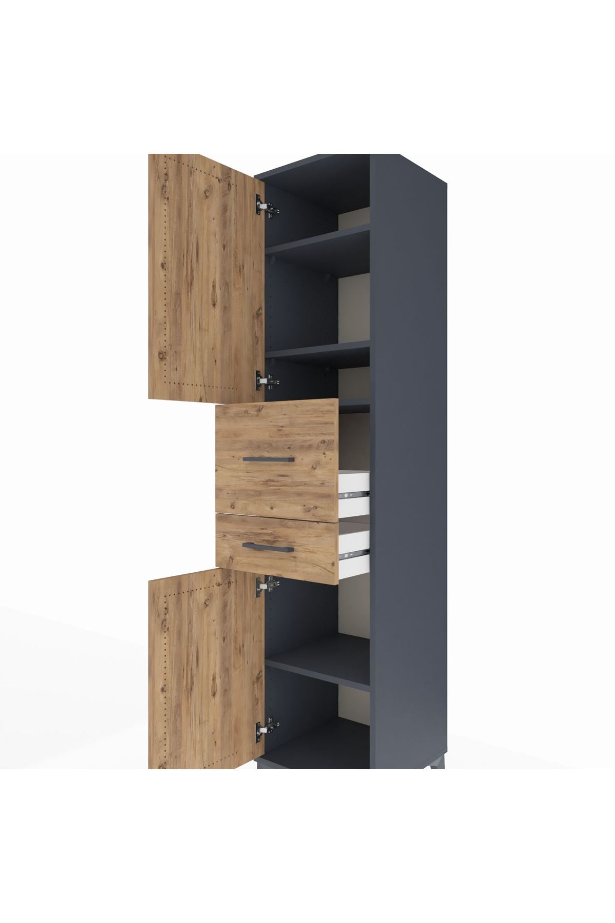 Hyperion Dolap 4 Raflı 2 Çekmeceli 2 Kapaklı 44x44x195 - S58M007V6B