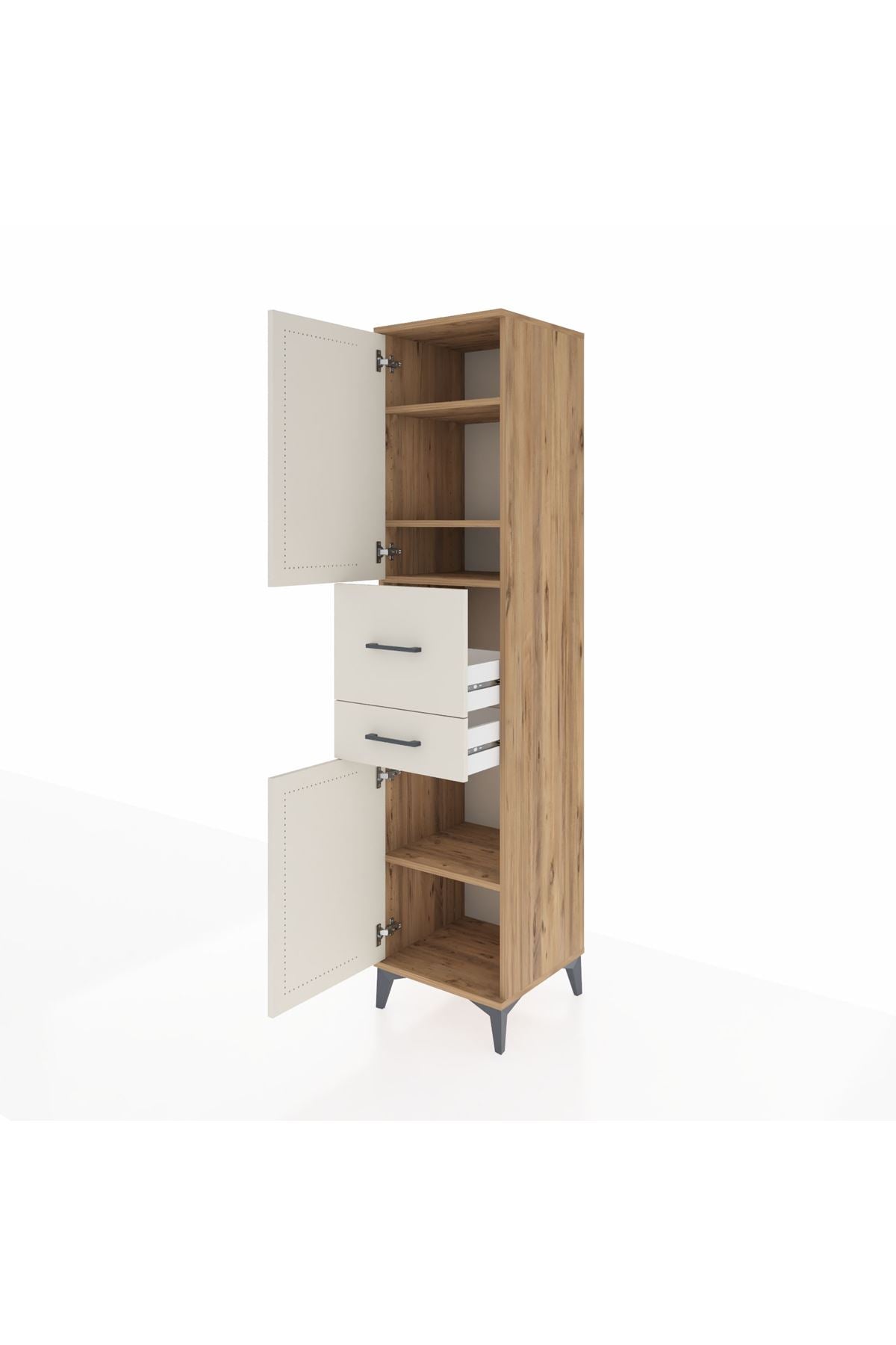 Hyperion Dolap 4 Raflı 2 Çekmeceli 2 Kapaklı 44x44x195 - S58M007V7B