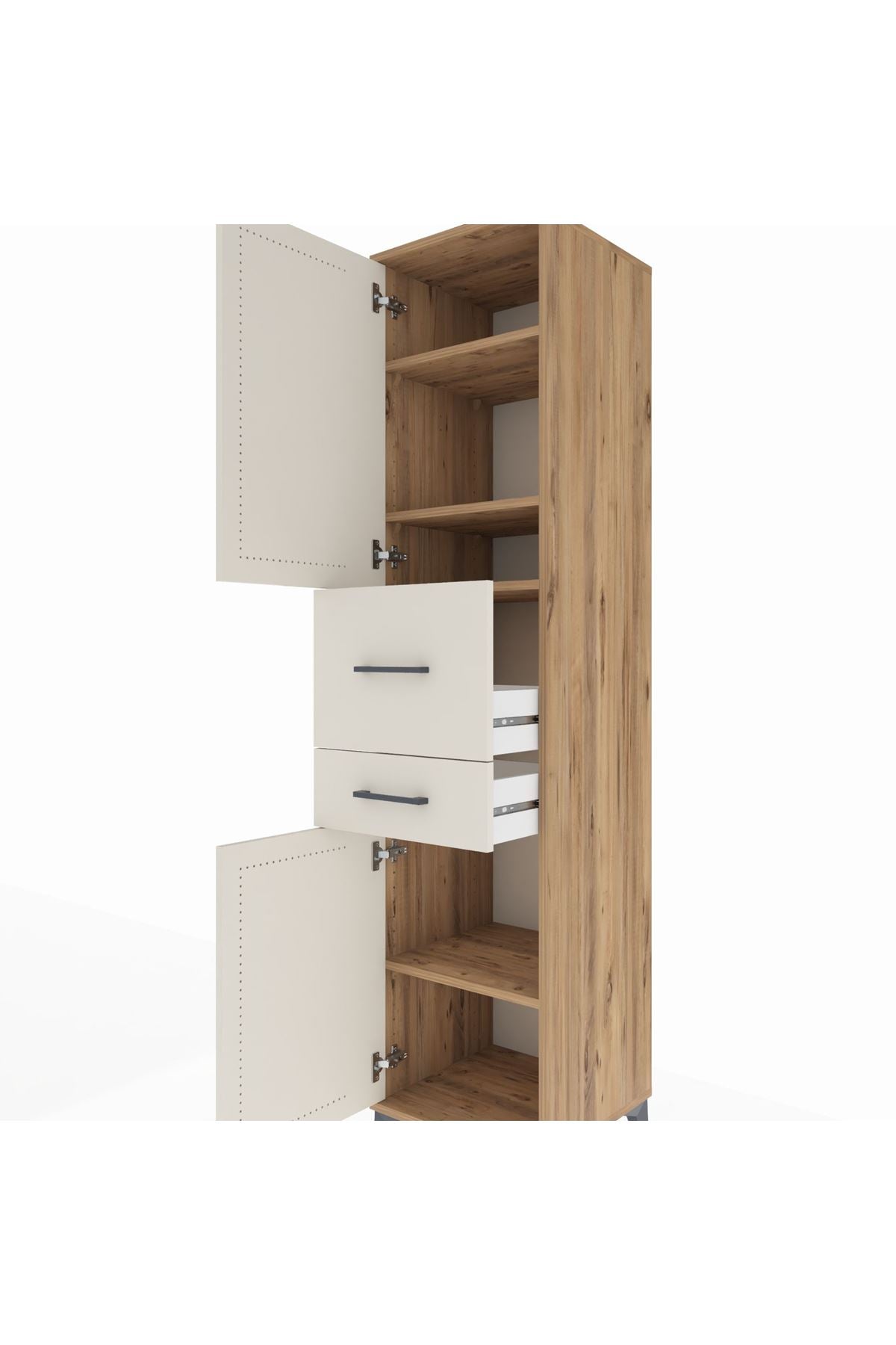 Hyperion Dolap 4 Raflı 2 Çekmeceli 2 Kapaklı 44x44x195 - S58M007V7B