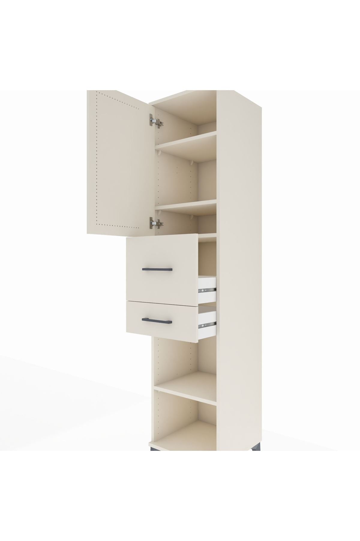 Hyperion Dolap 4 Raflı 2 Çekmeceli Tek Kapaklı 44x44x195 - S58M008V1B