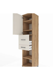 Hyperion Dolap 4 Raflı 2 Çekmeceli Tek Kapaklı 44x44x195 - S58M008V7B