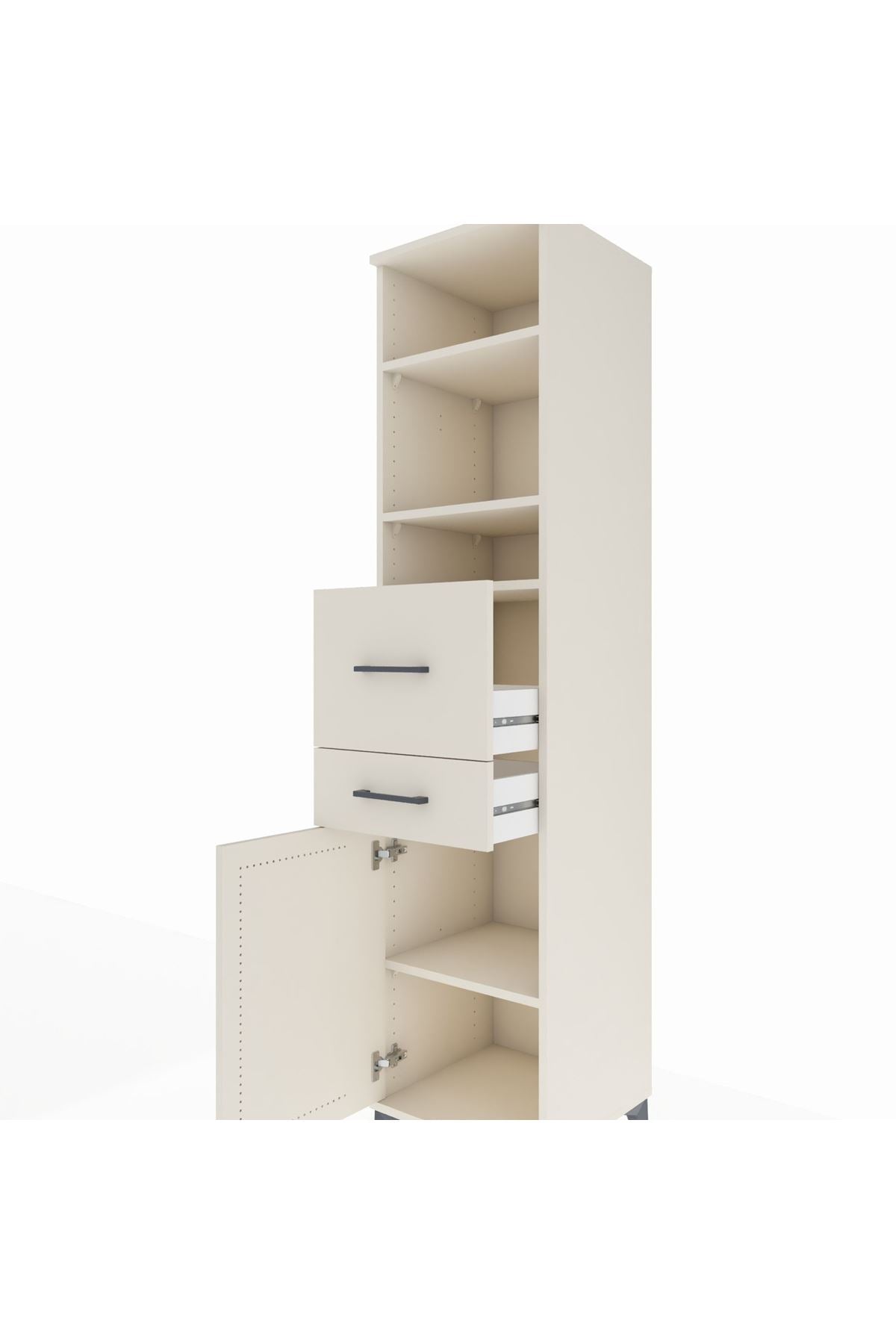 Hyperion Dolap 4 Raflı 2 Çekmeceli Tek Kapaklı 44x44x195 - S58M009V1B