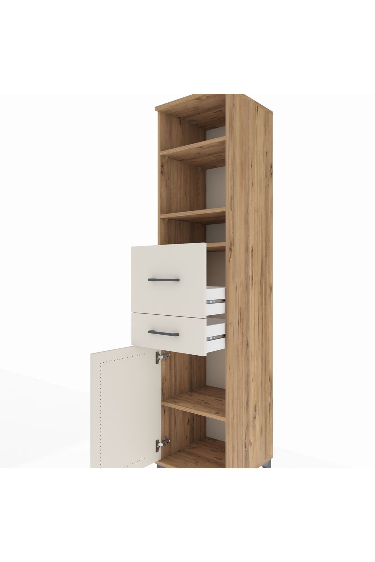 Hyperion Dolap 4 Raflı 2 Çekmeceli Tek Kapaklı 44x44x195 - S58M009V7B