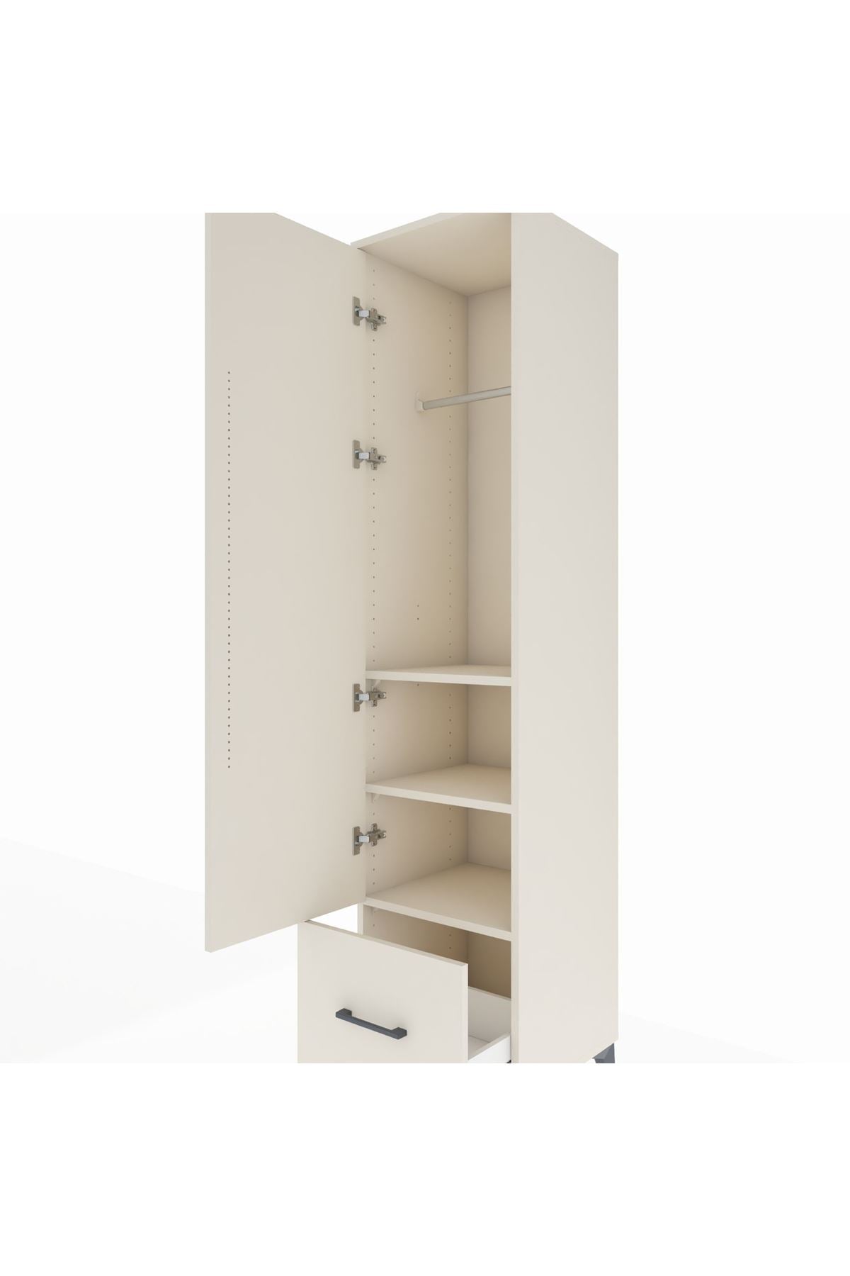 Hyperion Dolap 3 Raflı Tek Çekmeceli Tek Askılı 44x44x195 - S58M010V1B