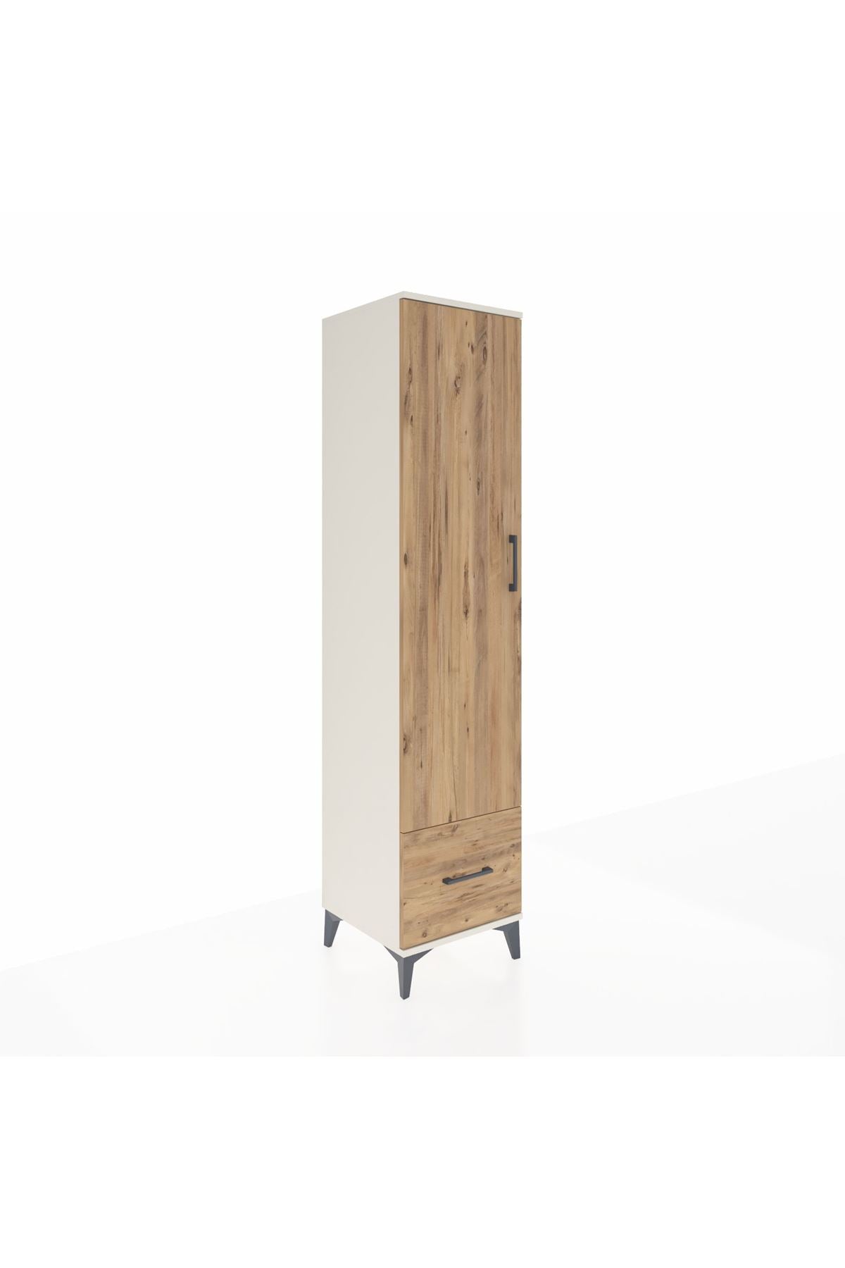Hyperion Dolap 3 Raflı Tek Çekmeceli Tek Askılı 44x44x195 - S58M010V3B