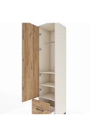 Hyperion Dolap 3 Raflı Tek Çekmeceli Tek Askılı 44x44x195 - S58M010V3B
