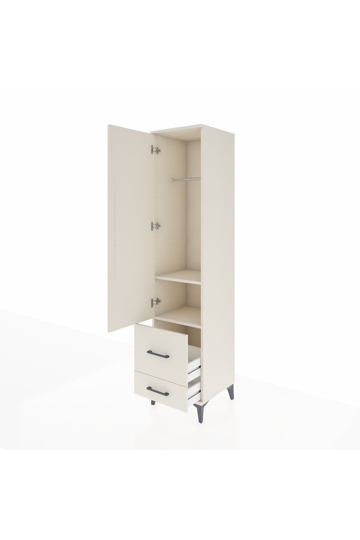 Hyperion Dolap 2 Raflı 2 Çekmeceli Tek Askılı 44x44x195 - S58M016V1B