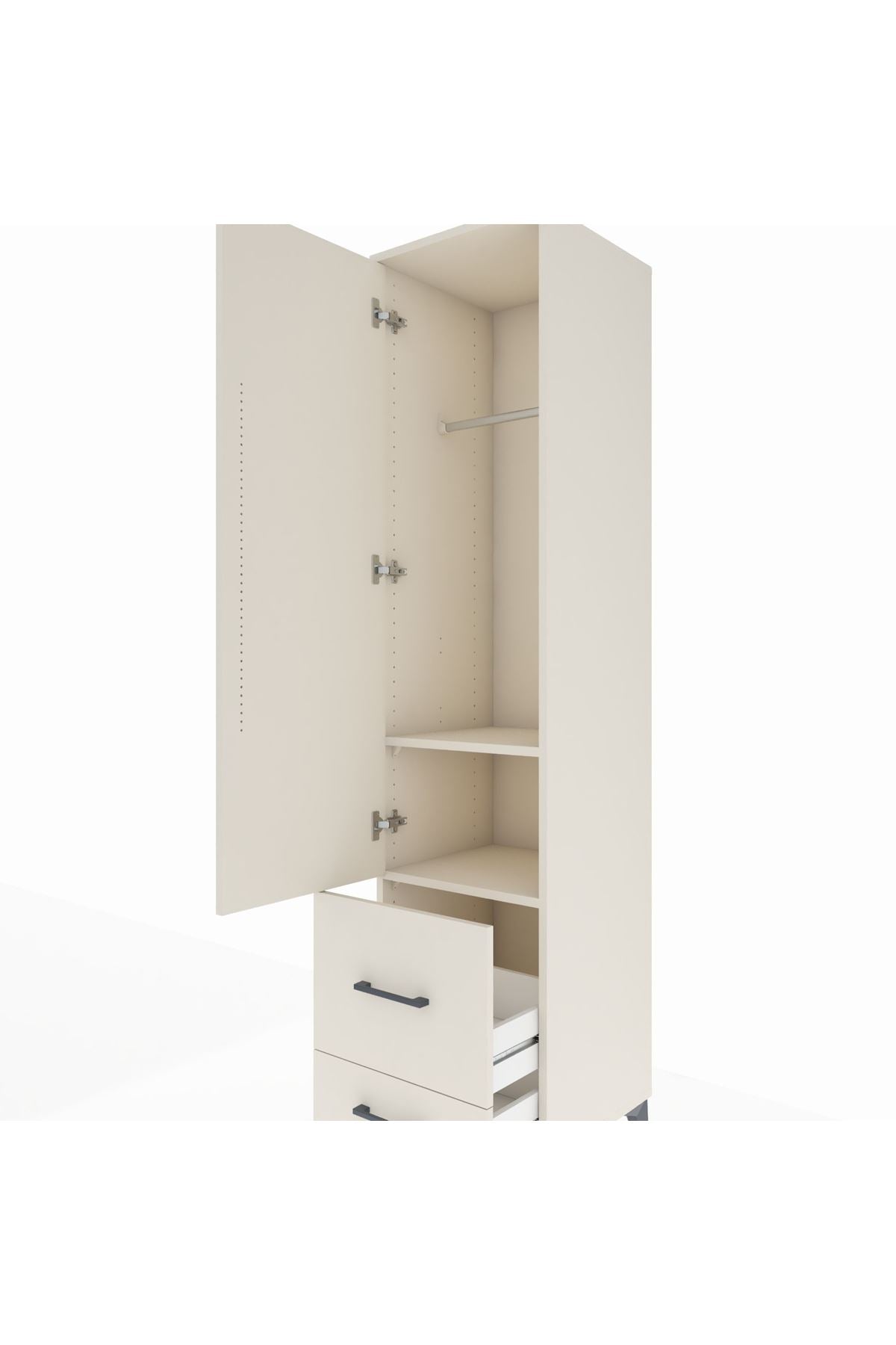 Hyperion Dolap 2 Raflı 2 Çekmeceli Tek Askılı 44x44x195 - S58M016V1B