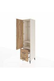 Hyperion Dolap 2 Raflı 2 Çekmeceli Tek Askılı 44x44x195 - S58M016V3B