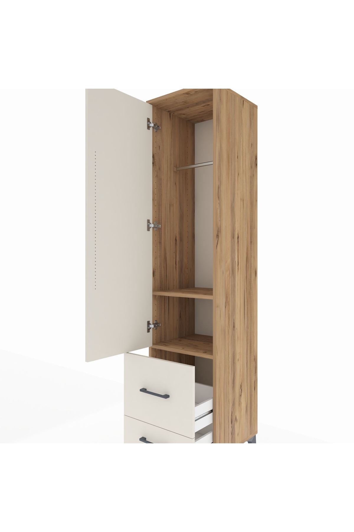Hyperion Dolap 2 Raflı 2 Çekmeceli Tek Askılı 44x44x195 - S58M016V7B