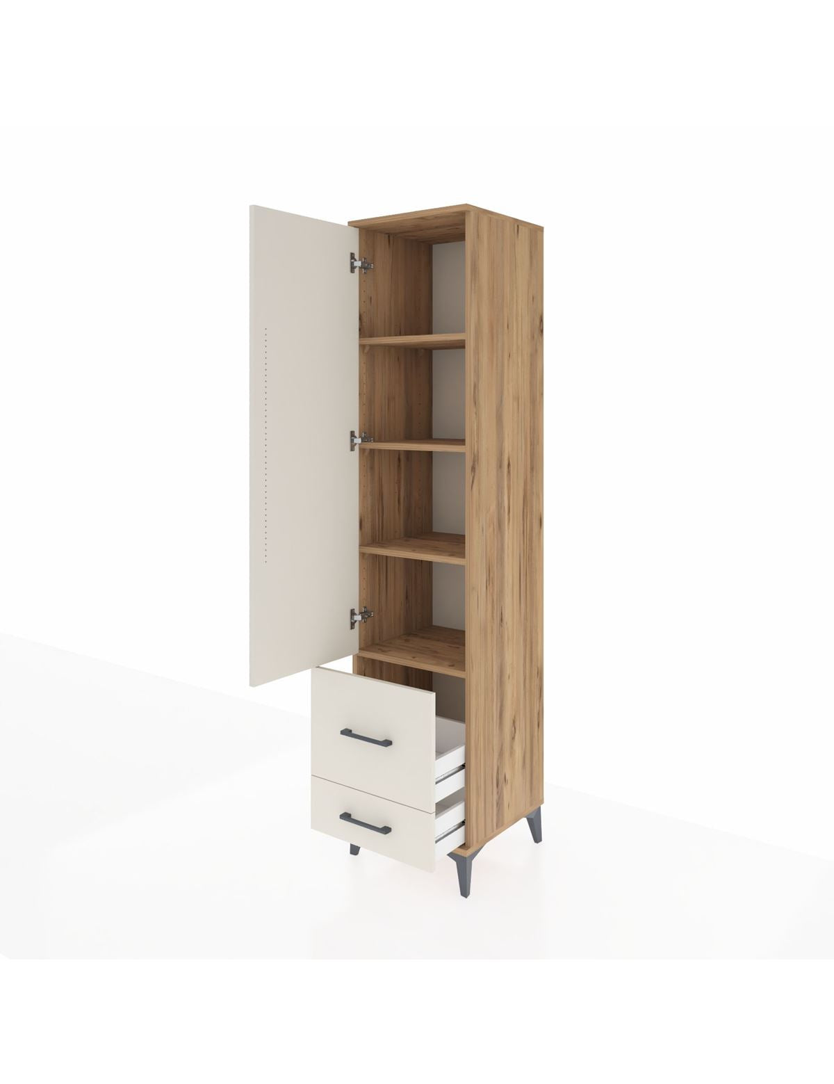 Hyperion Dolap 4 Raflı 2 Çekmeceli Tek Kapaklı 44x44x195 - S58M017V7B