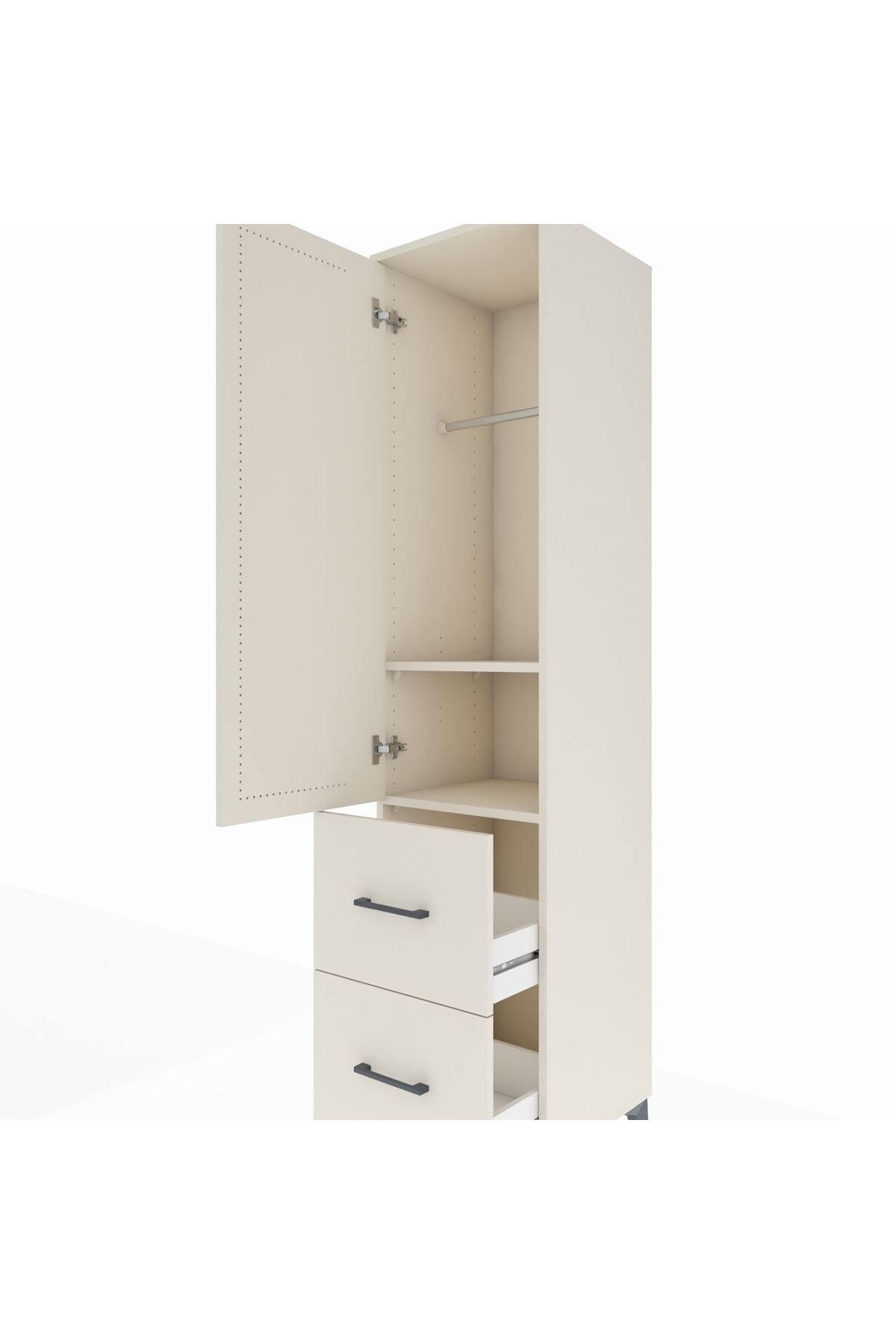 Hyperion Dolap 2 Raflı 2 Çekmeceli Tek Askılı 44x44x195 - S58M019V1B