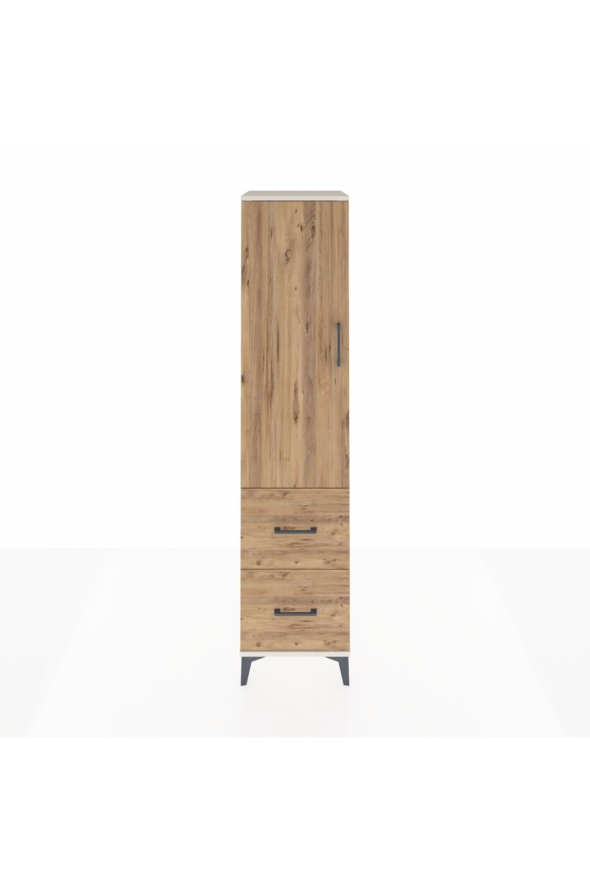 Hyperion Dolap 2 Raflı 2 Çekmeceli Tek Askılı 44x44x195 - S58M019V3B
