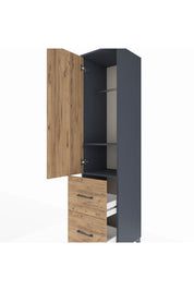 Hyperion Dolap 2 Raflı 2 Çekmeceli Tek Askılı 44x44x195 - S58M019V6B