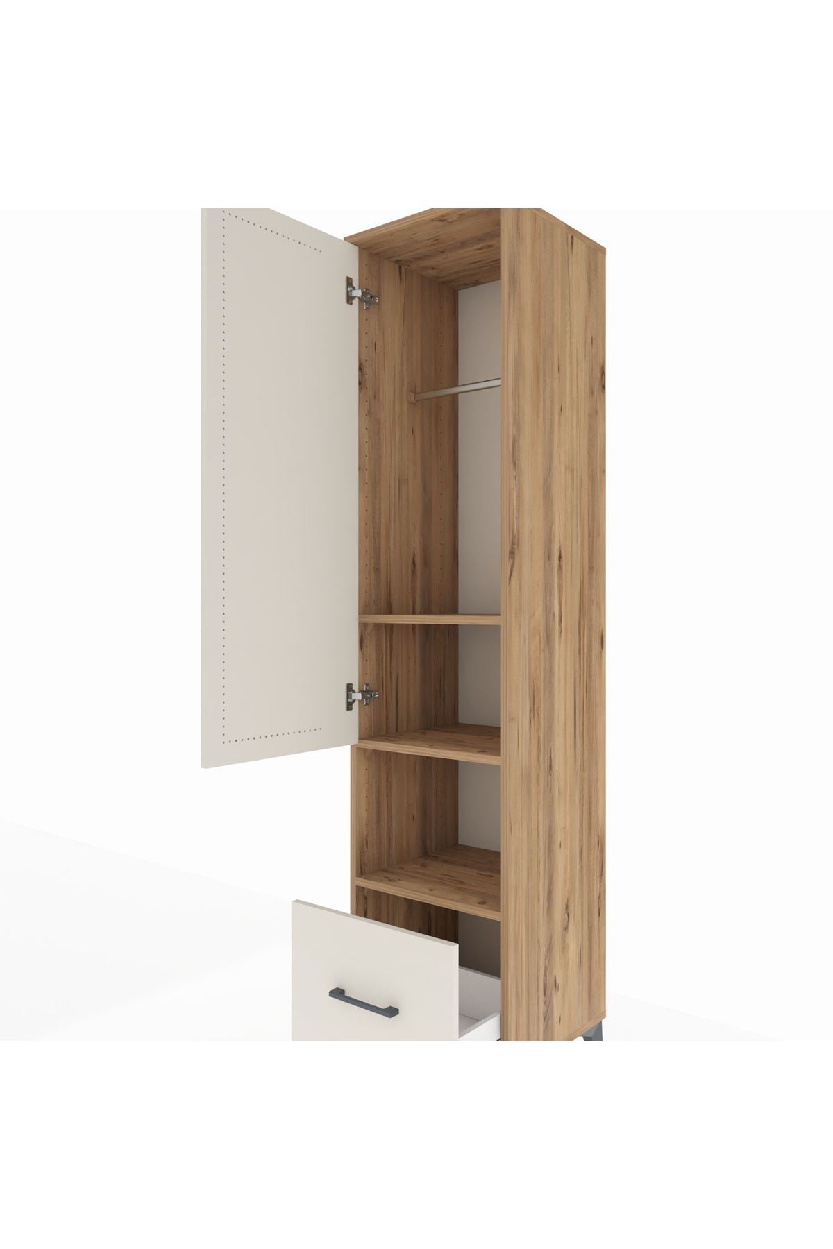 Hyperion Dolap 3 Raflı Tek Çekmeceli Tek Askılı 44x44x195 - S58M022V7B
