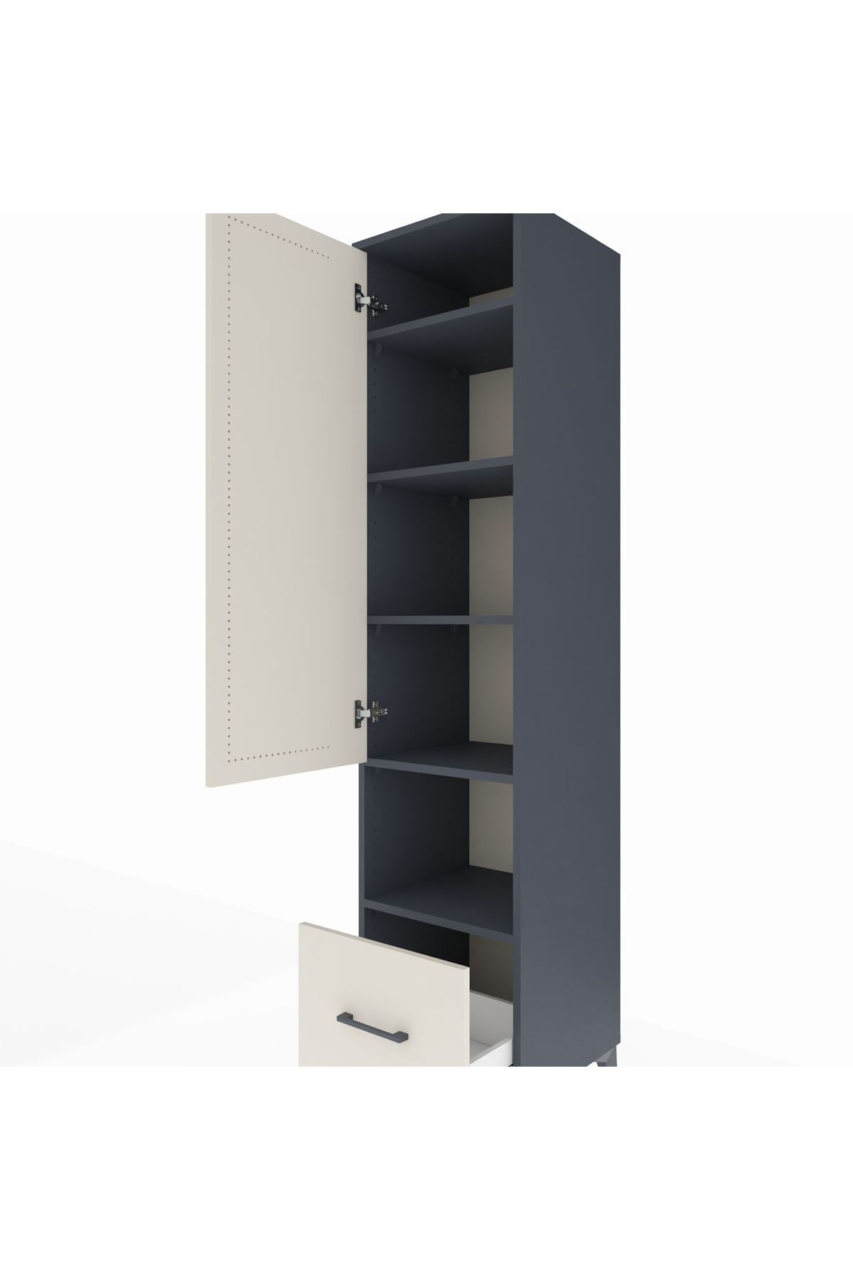 Hyperion Dolap 5 Raflı Tek Çekmeceli Tek Kapaklı 44x44x195 - S58M023V4B