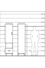 Hyperion Dolap 5 Raflı Tek Çekmeceli Tek Kapaklı 44x44x195 - S58M023V8B
