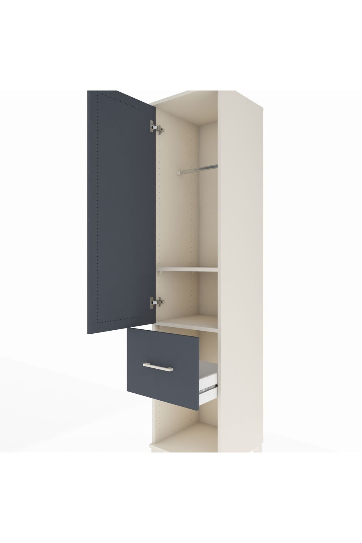 Hyperion Dolap 2 Raflı Tek Çekmeceli Tek Askılı 44x44x195 - S58M025V2B