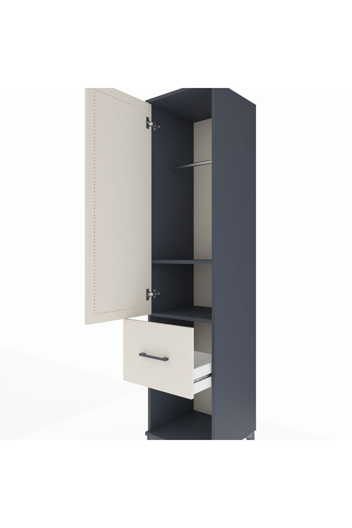 Hyperion Dolap 2 Raflı Tek Çekmeceli Tek Askılı 44x44x195 - S58M025V4B