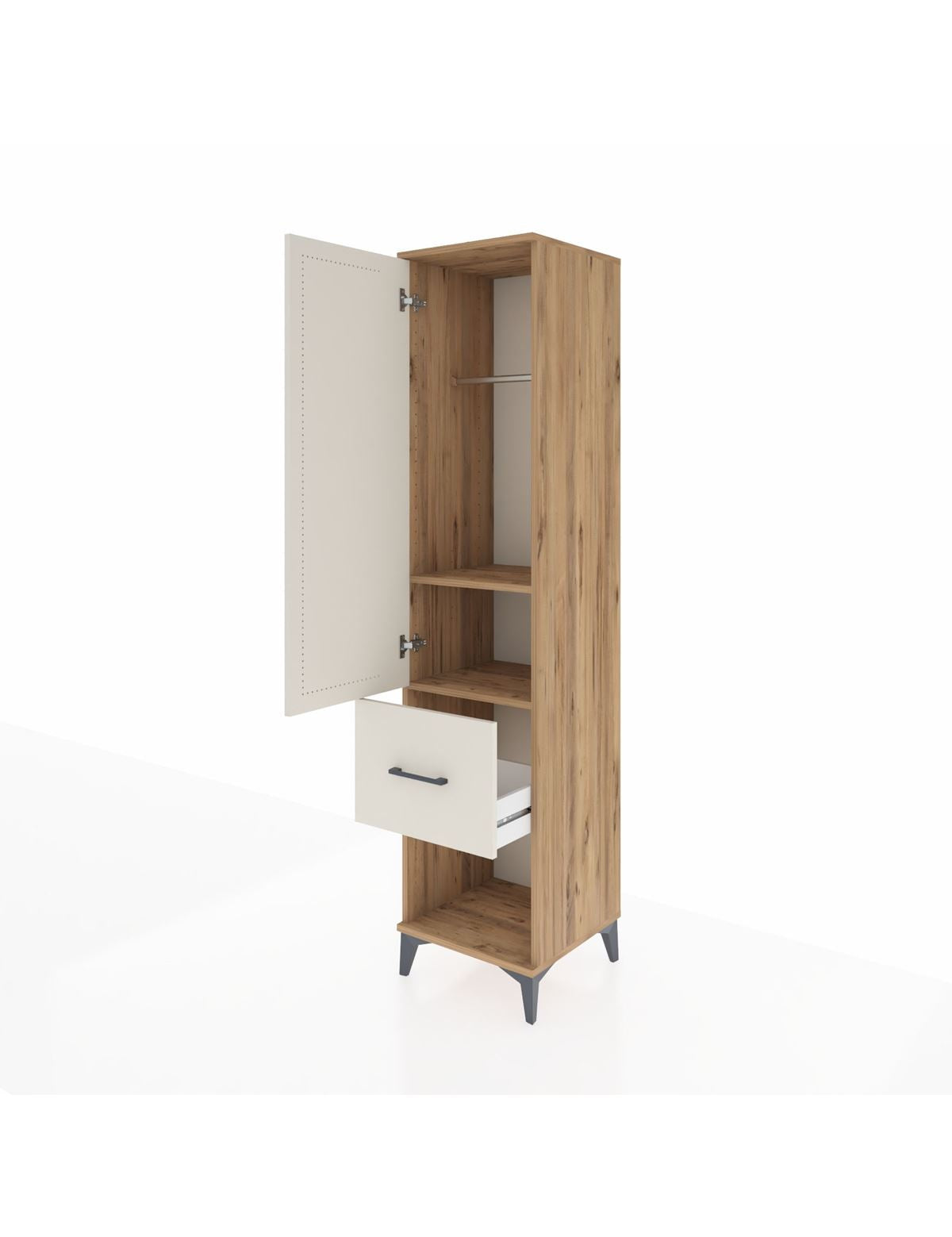 Hyperion Dolap 2 Raflı Tek Çekmeceli Tek Askılı 44x44x195 - S58M025V7B