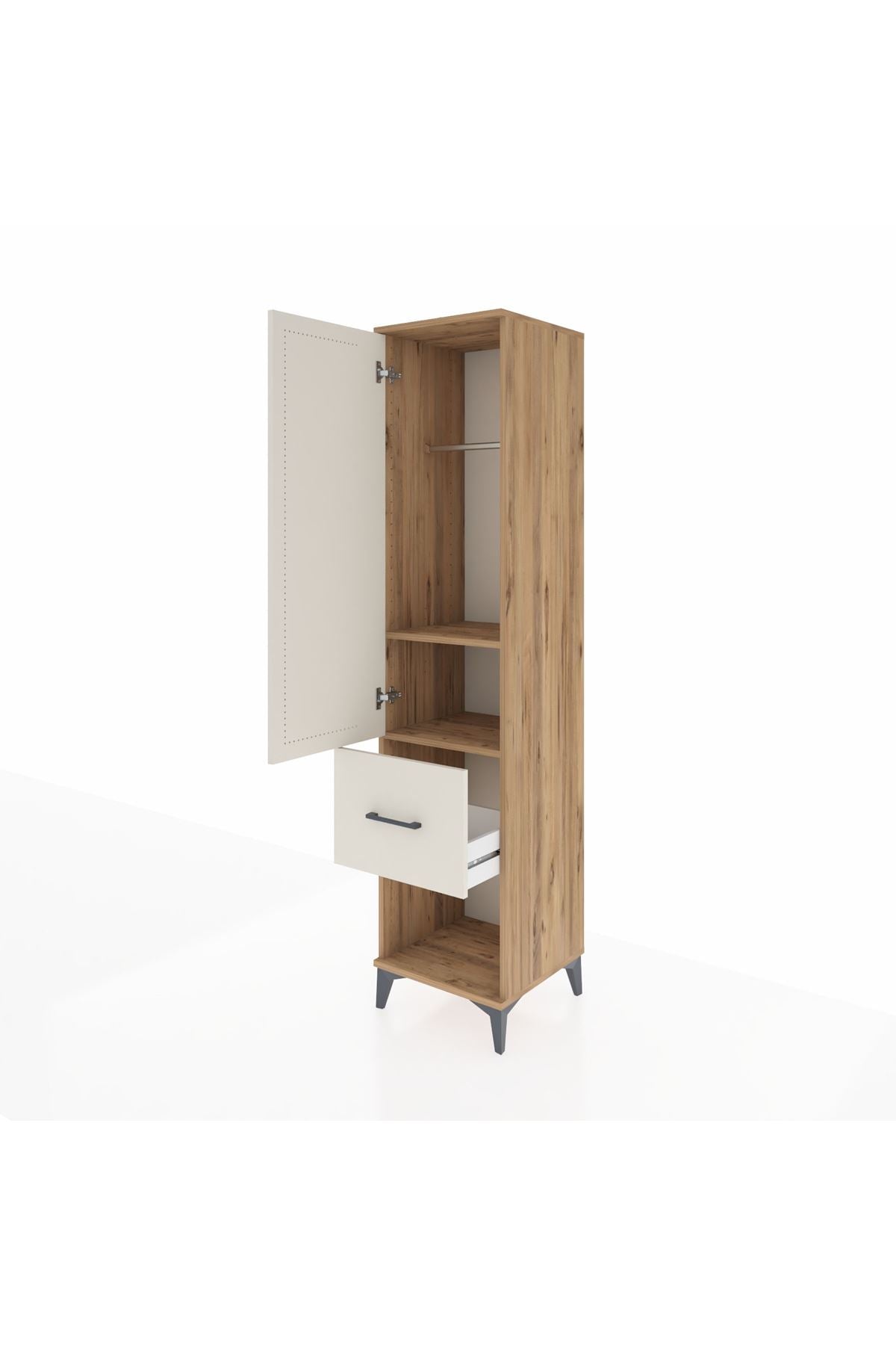 Hyperion Dolap 2 Raflı Tek Çekmeceli Tek Askılı 44x44x195 - S58M025V7B