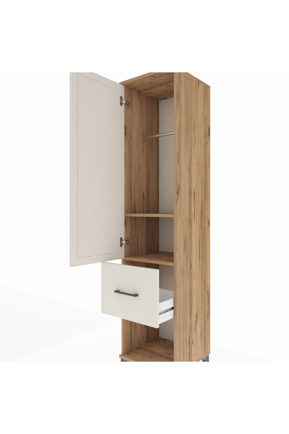 Hyperion Dolap 2 Raflı Tek Çekmeceli Tek Askılı 44x44x195 - S58M025V7B