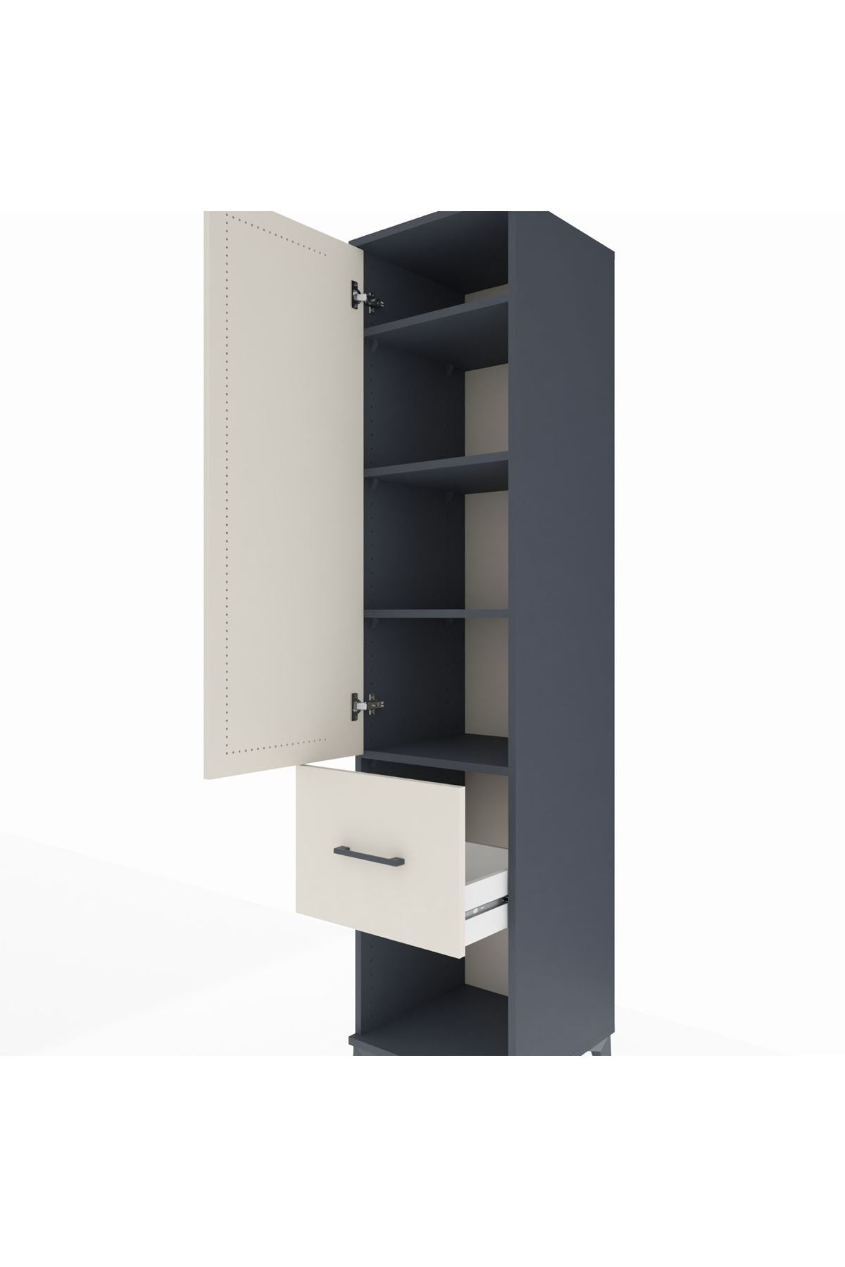 Hyperion Dolap 4 Raflı Tek Çekmeceli Tek Kapaklı 44x44x195 - S58M026V4B