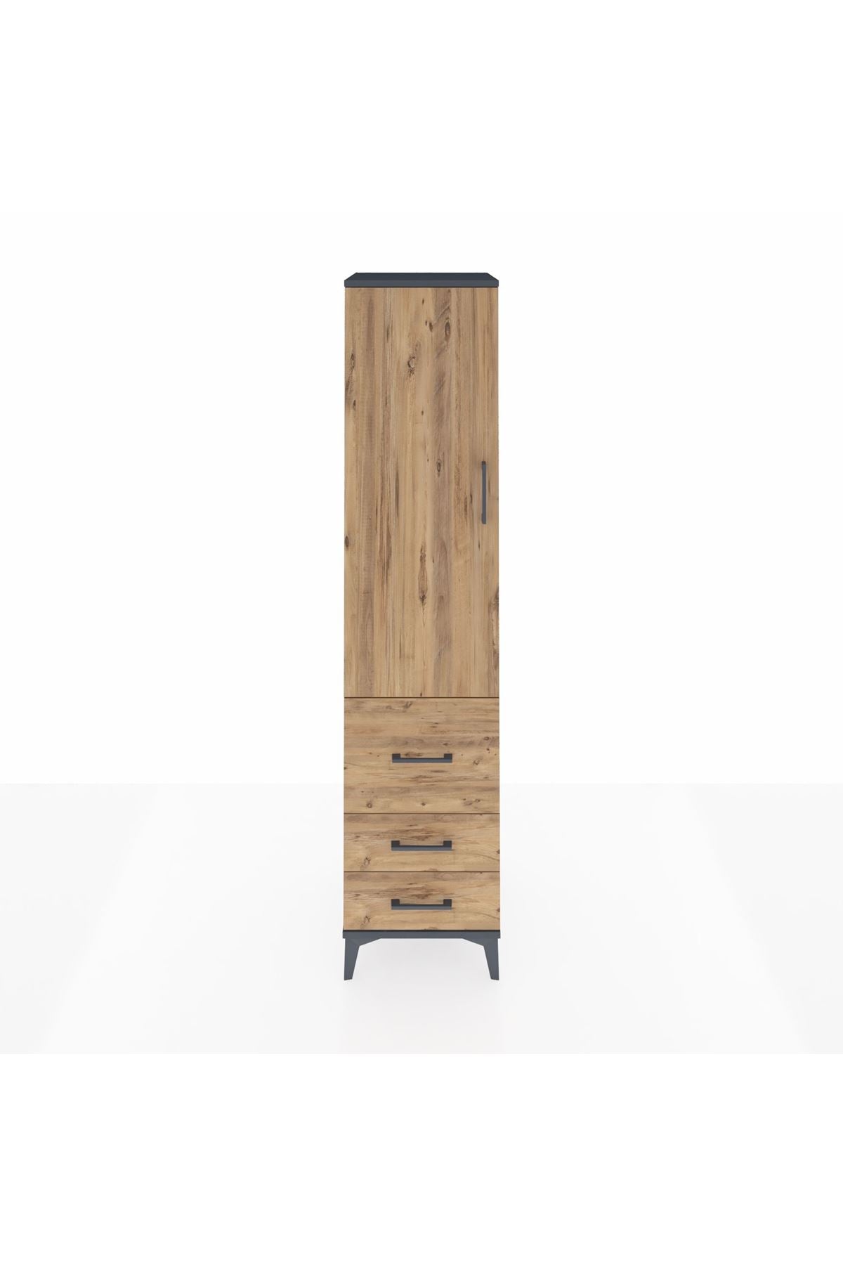 Hyperion Dolap 2 Raflı 3 Çekmeceli Tek Askılı 44x44x195 - S58M028V6B