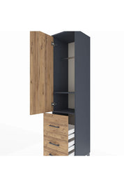 Hyperion Dolap 2 Raflı 3 Çekmeceli Tek Askılı 44x44x195 - S58M028V6B