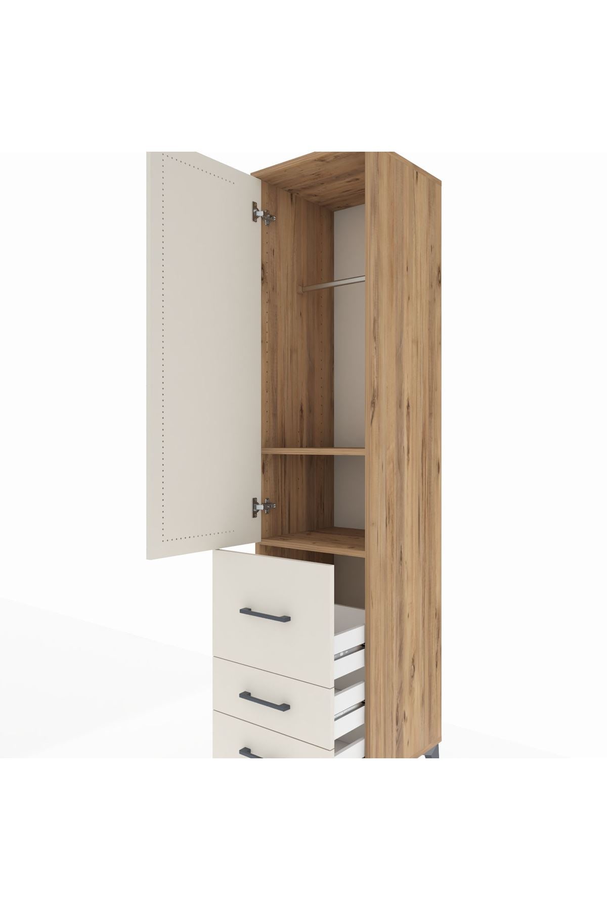 Hyperion Dolap 2 Raflı 3 Çekmeceli Tek Askılı 44x44x195 - S58M028V7B