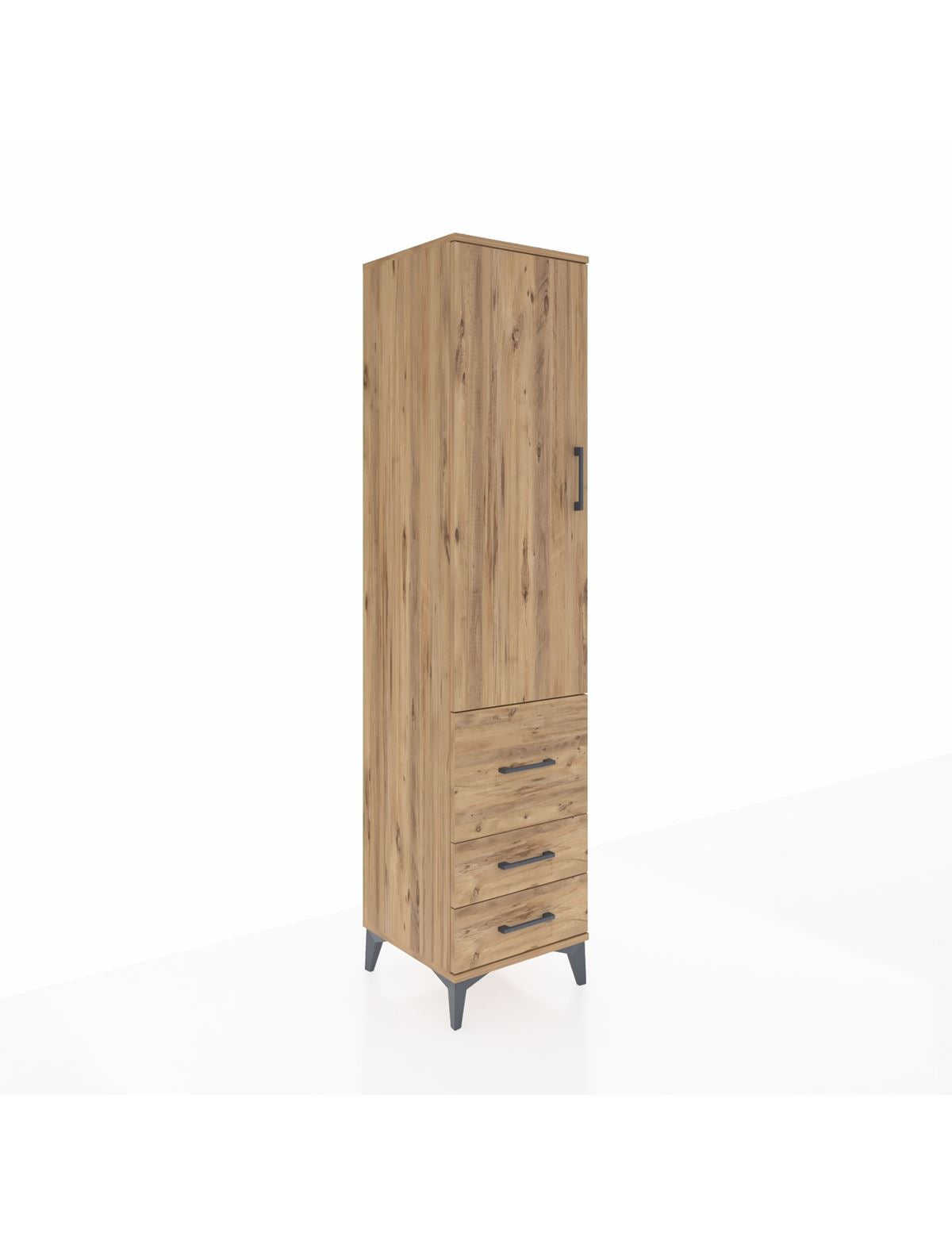 Hyperion Dolap 2 Raflı 3 Çekmeceli Tek Askılı 44x44x195 - S58M028V9B
