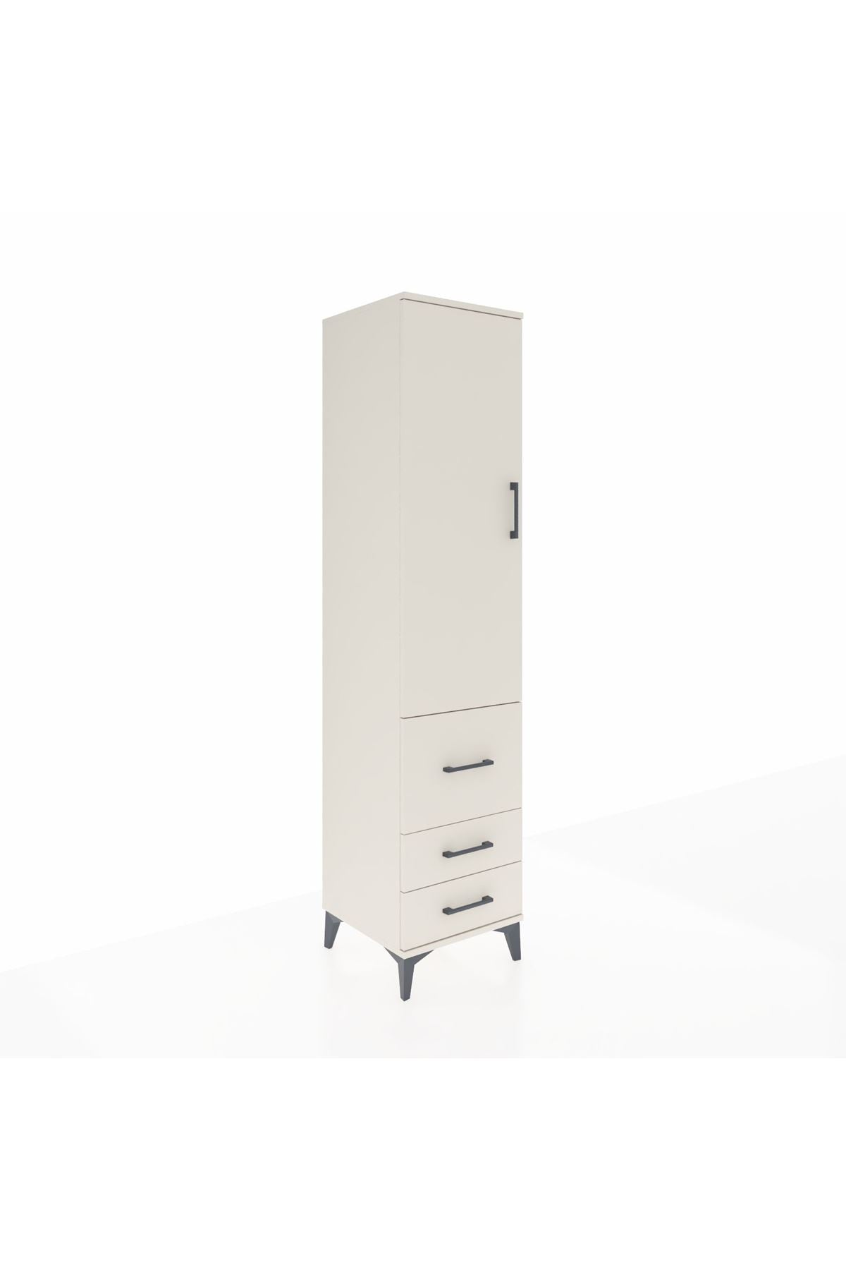 Hyperion Dolap 4 Raflı 3 Çekmeceli Tek Kapaklı 44x44x195 - S58M029V1B