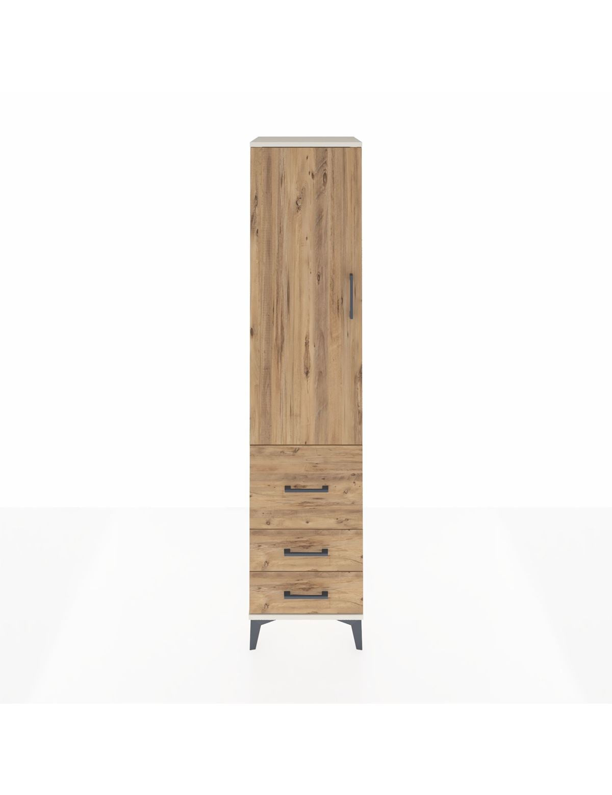 Hyperion Dolap 4 Raflı 3 Çekmeceli Tek Kapaklı 44x44x195 - S58M029V3B