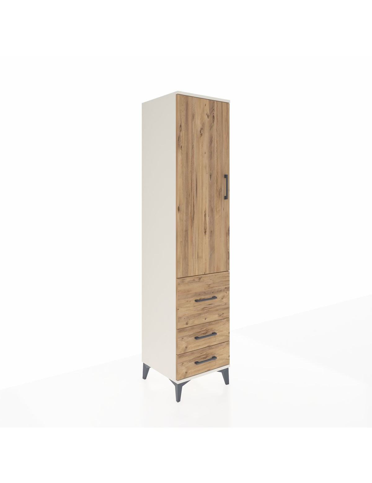 Hyperion Dolap 4 Raflı 3 Çekmeceli Tek Kapaklı 44x44x195 - S58M029V3B