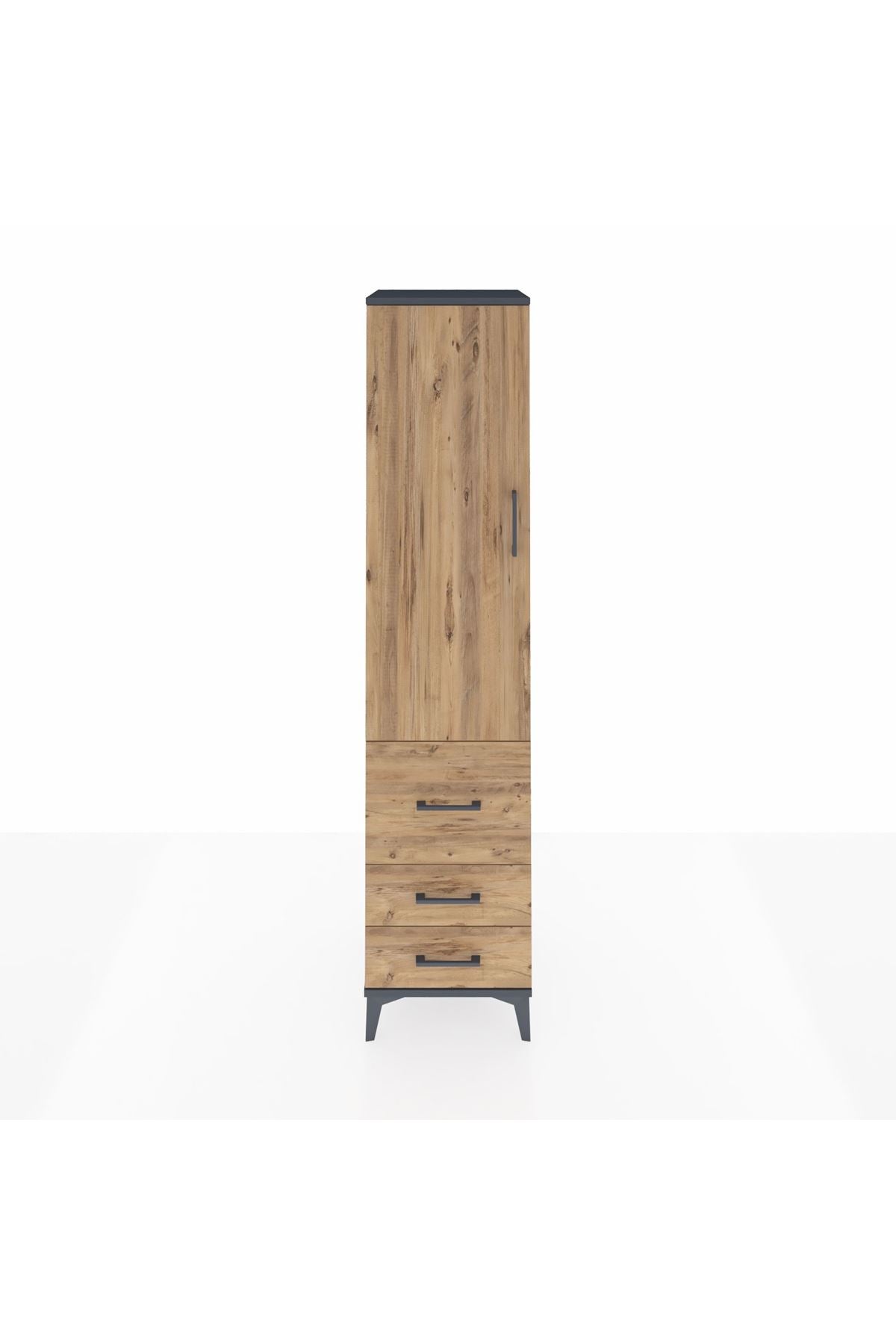 Hyperion Dolap 4 Raflı 3 Çekmeceli Tek Kapaklı 44x44x195 - S58M029V6B