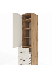 Hyperion Dolap 4 Raflı 3 Çekmeceli Tek Kapaklı 44x44x195 - S58M029V7B