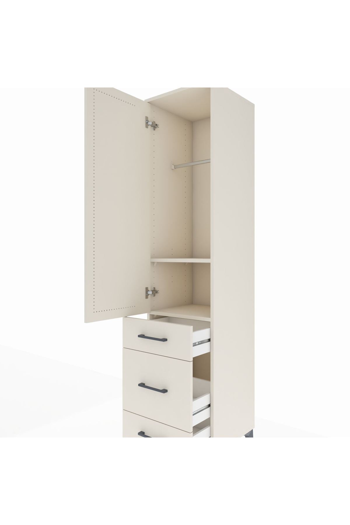 Hyperion Dolap 2 Raflı 3 Çekmeceli Tek Askılı 44x44x195 - S58M031V1B