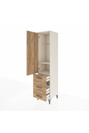 Hyperion Dolap 2 Raflı 3 Çekmeceli Tek Askılı 44x44x195 - S58M031V3B