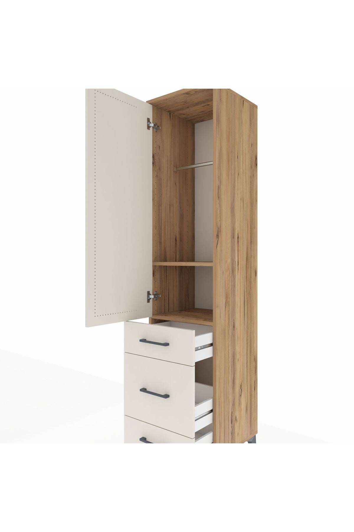 Hyperion Dolap 2 Raflı 3 Çekmeceli Tek Askılı 44x44x195 - S58M031V7B