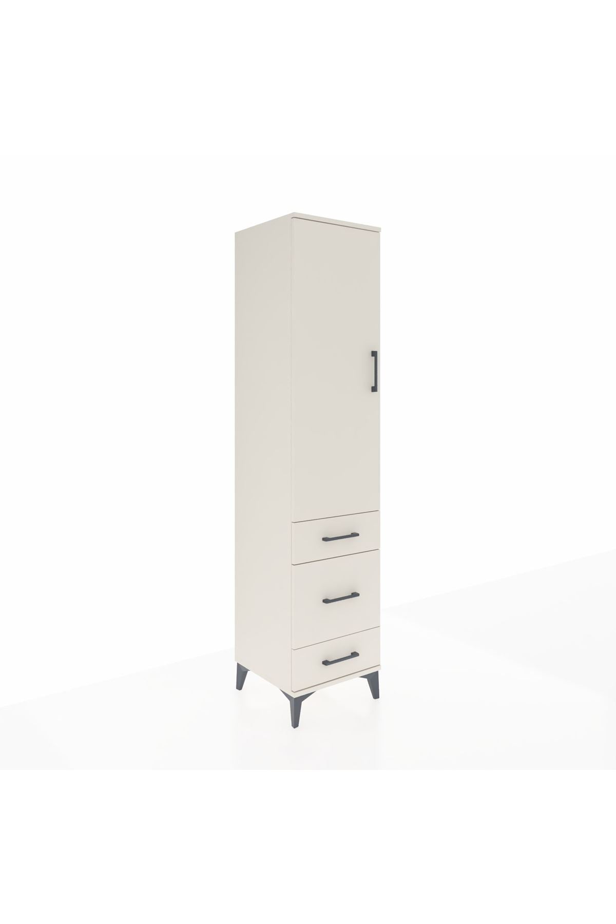 Hyperion Dolap 4 Raflı 3 Çekmeceli Tek Kapaklı 44x44x195 - S58M032V1B