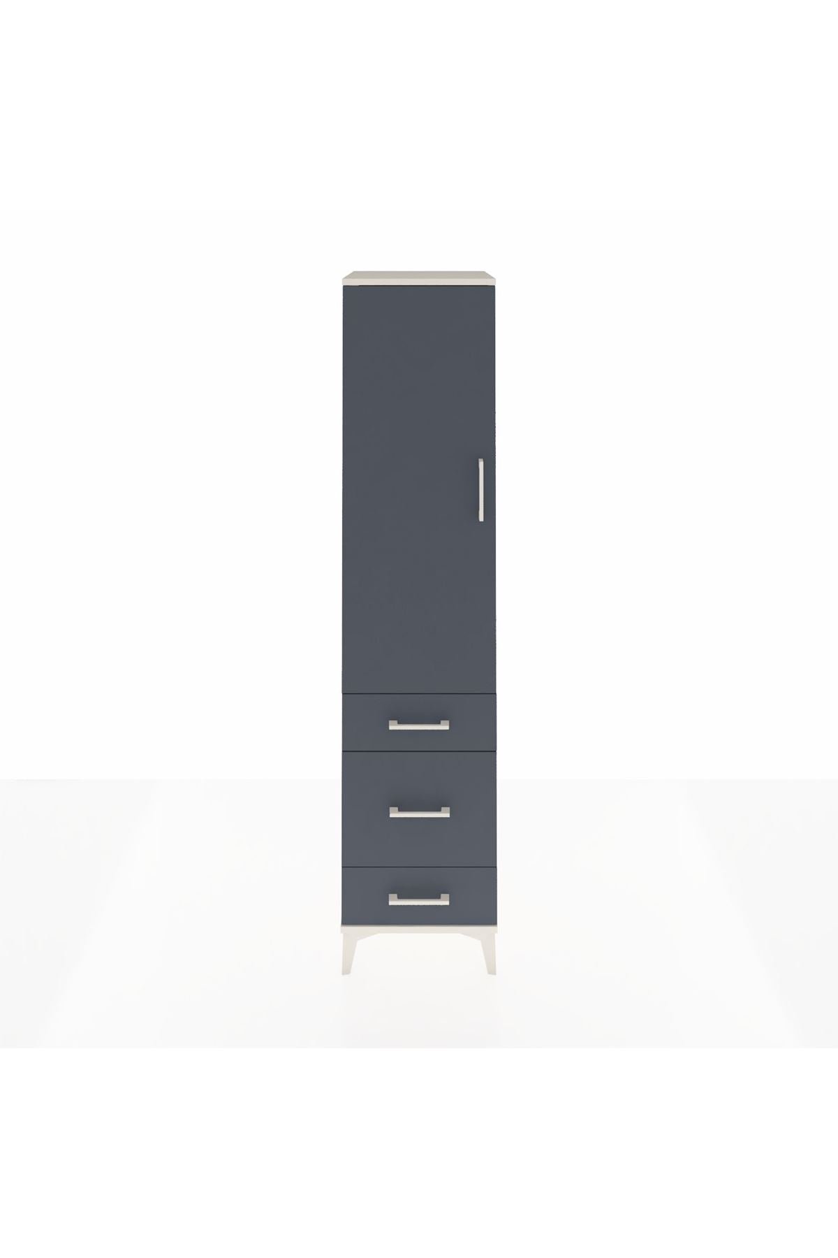 Hyperion Dolap 4 Raflı 3 Çekmeceli Tek Kapaklı 44x44x195 - S58M032V2B