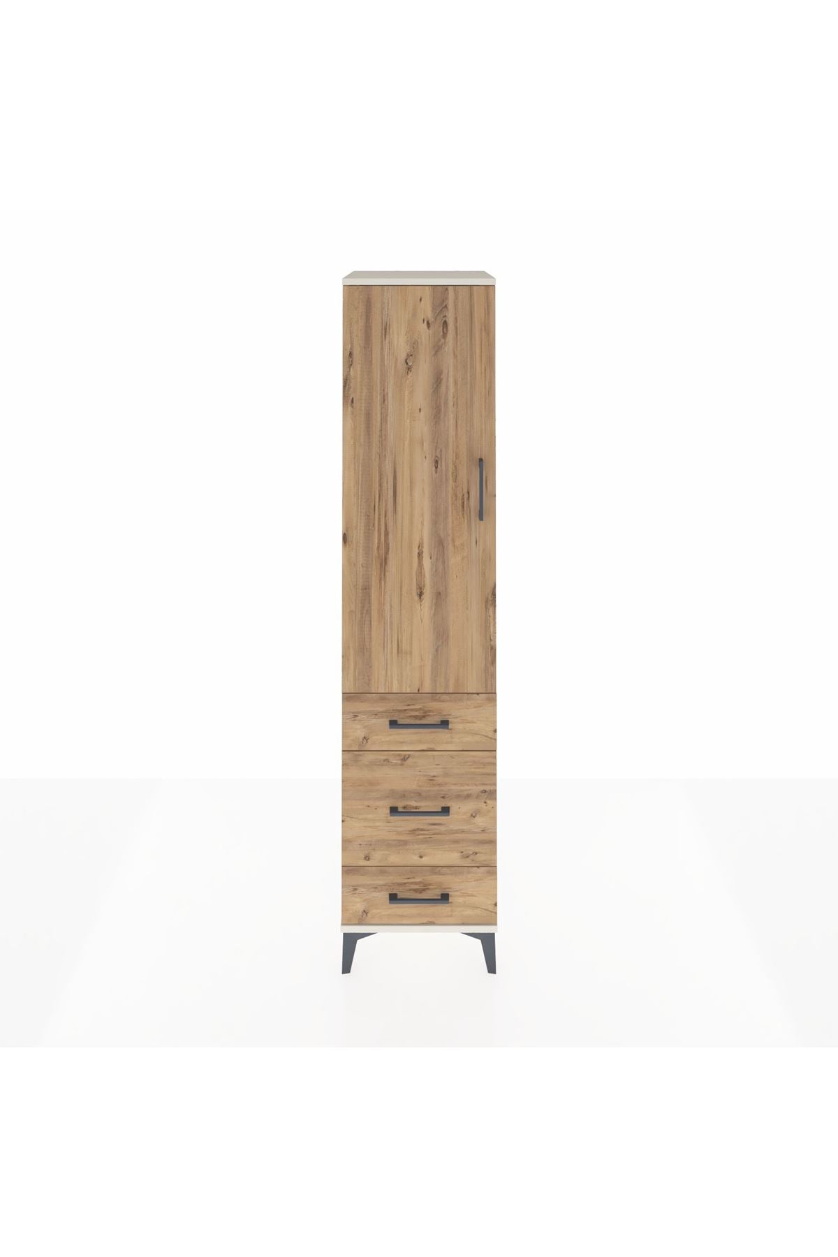 Hyperion Dolap 4 Raflı 3 Çekmeceli Tek Kapaklı 44x44x195 - S58M032V3B