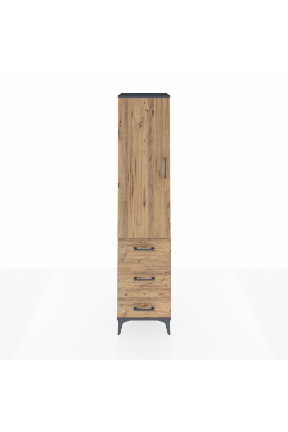 Hyperion Dolap 4 Raflı 3 Çekmeceli Tek Kapaklı 44x44x195 - S58M032V6B