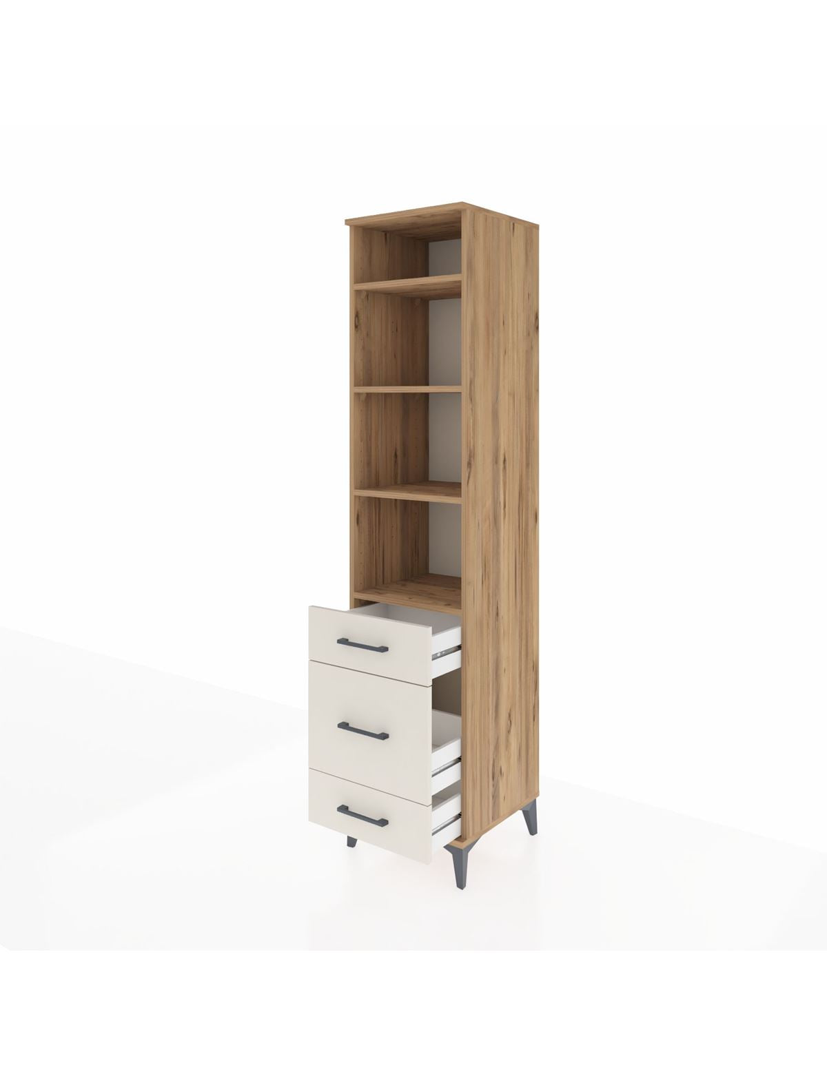 Hyperion Dolap 4 Raflı 3 Çekmeceli 44x44x195 - S58M033V7B